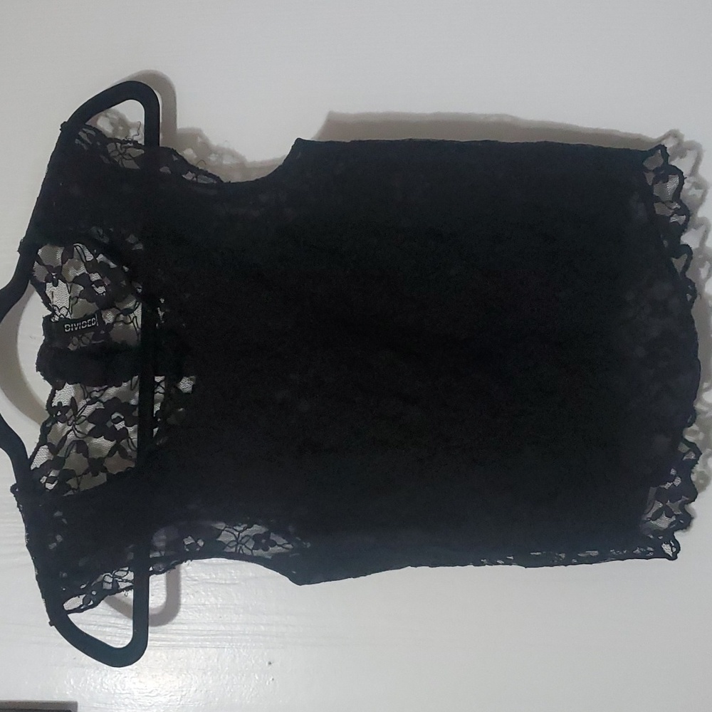 Divided Black Lace Blouse